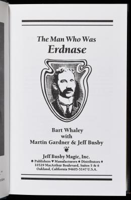 The Man Who Was Erdnase, title page of Deluxe
